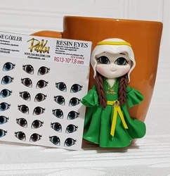 Paku Malzeme - Resin eyes for dolls RG13 Unicorn; 10*7,8 mm (1)