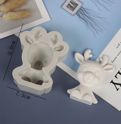 Paku Malzeme - Silicone mold Dimensional Cute Reindeer; 7,5*5,7 cm