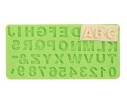 Paku Malzeme - Silicone Mold Mini Alphabet Uppercase & Numbers (letter height 12 mm); 13,7-6,8 cms
