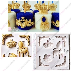 Paku Malzeme - Silikon Barok Koltuk ve figürler ; 10,2*9,3 cm