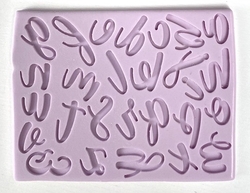 Paku Malzeme - Silicone mold Calligraphy Alphabet Blush Lower Case (1)