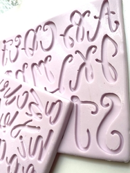 Paku Malzeme - Silicone mold Calligraphy Alphabet Blush Upper & Lower case set