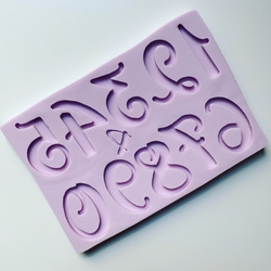 Paku Malzeme - Silicone mold Calligraphy Numbers Blush