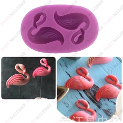 Paku Malzeme - Silikon kalıp 2li Flamingo; 7,5*4,5 cm