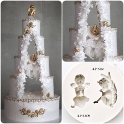 Paku Malzeme - Silikon kalıp 2li Melek; 7,5 CM ( melek boyu 4 cm civarı )