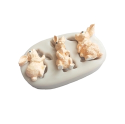 Paku Malzeme - Silikon kalıp 3lü Tavşan; 8*5 cm