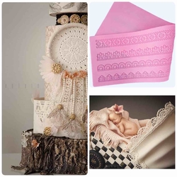 Others - Silicone mold 4-Stripe Lace mat; 38,5*12 cm