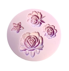 Paku Malzeme - Silicone mold Roses 4 cavities; 7,0 cm