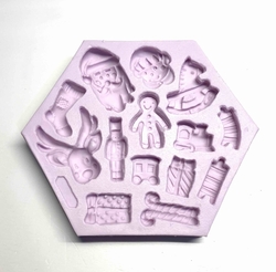 Paku Malzeme - Silicone mold Christmas Elements;13,2*11 cm