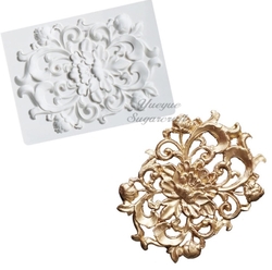 Paku Malzeme - Silicone mold Engraved Ornament; 12,3*9,2 cm