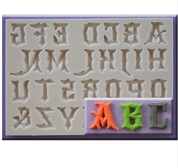 Paku Malzeme - Silicone mold Gothic alphabet upper case