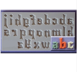 Paku Malzeme - Silicone mold Gothic alphabet Lower Case & Numbers; 15,2*10,6 cm