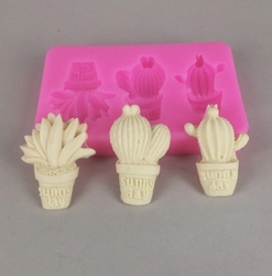 Paku Malzeme - Silicone mold Cactus vases; 8*5,5 cm