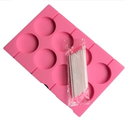 Diğer - Silikon kalıp Lolipop daire çap 5 cm; 24*15,5 cm (1)