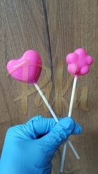Others - Silicone mold Lolipop hearts & flowers; 15*15 cm (1)