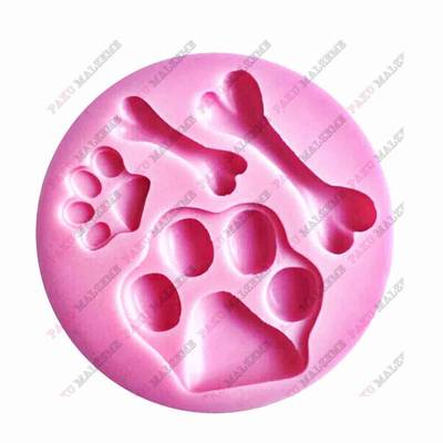 Silicone mold Paw & Bone; 7,5 cm