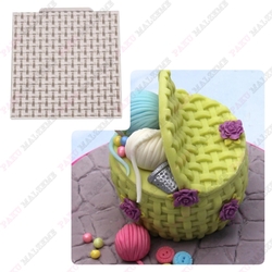 Paku Malzeme - Silicone mold Basket Weave; 10*10 cm