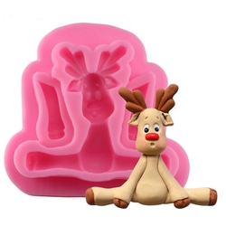 Paku Malzeme - Silicone mold Cute Deer; 6,5*6 cm