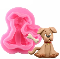 Paku Malzeme - Silikon kalıp Sevimli Köpek; 4,5*4,5 cm