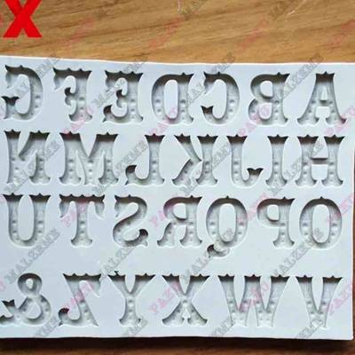 Silikon kalıp Zebrawood alfabe; 15*11,5 cm