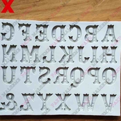 Paku Malzeme - Silicone mold Zebrawood alphabet; 15*11,5 cm