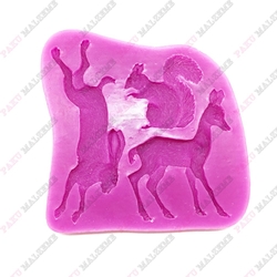 Paku Malzeme - Silicone mold Squirrel, Rebbit & Deer; 10*9,8 cm