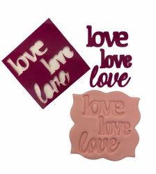 Paku Malzeme - Stamp kaşe LOVE LOVE LOVE; 7*7. cm