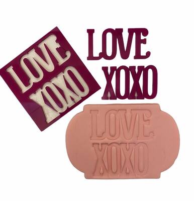 Stamp kaşe LOVE XOXO; 7*7 cm