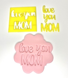 Paku Malzeme - Stamp kaşe LOVE YOU MOM; 7,0*7,0 cm