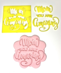 Paku Malzeme - Acrylic Mini Stamp MOM YOU ARE AMAZING; 8,0*8,0 cm