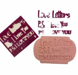 Paku Malzeme - Stamp embossers P.S: I LOVE YOU; 7*7 cm