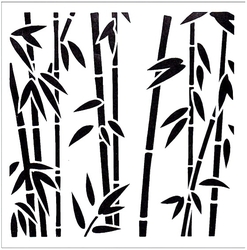 Paku Malzeme - Stencil Bambu-2; 20*20 cm