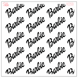 Paku Malzeme - Stencil Barbie Lettering; 15*15 cm