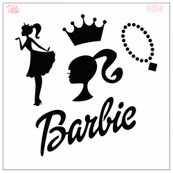 Paku Malzeme - Stencil Barbie Logo; 15*15 cm