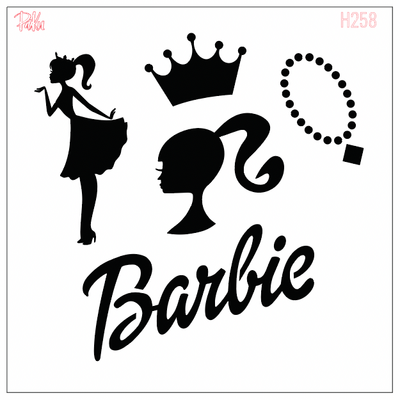 Stencil Barbie Logo; 15*15 cm