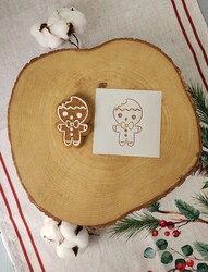 Paku Malzeme - Stencil Bitten Gingerbread; 9*9 cm (1)