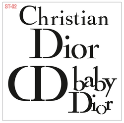 Paku Malzeme - Stencil Christian Baby Dior; 20*20 cm