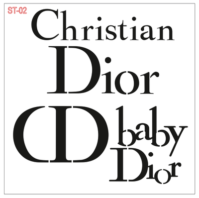 Stencil Christian Baby Dior; 20*20 cm