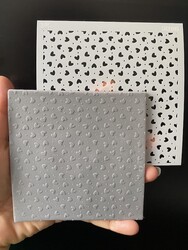 Paku Malzeme - Stencil Dotty Hearts; 11*11 cm