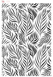 Paku Malzeme - Stencil Double Barrel Leaves; 33*23 cm