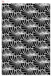Paku Malzeme - Stencil Double Barrel Waves; 33*23 cm