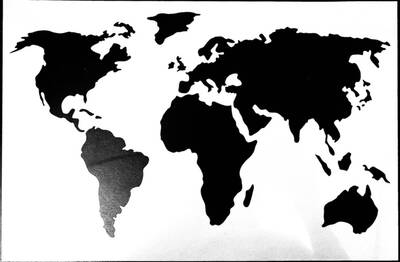 Stencil Dünya Haritası; 30*20 cm