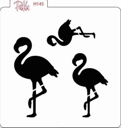 Stencil Flamingos; 15*15 cm - Thumbnail