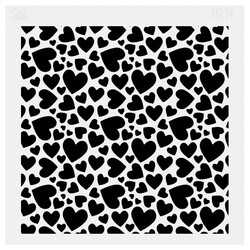 Paku Malzeme - Stencil Hearts Confetti-3; 15*15 cm