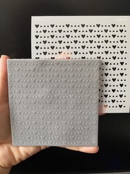 Paku Malzeme - Stencil Hearts in Chain; 11*11 cm