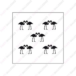Paku Malzeme - Stencil Kissing Flamingos; 15*15 cm