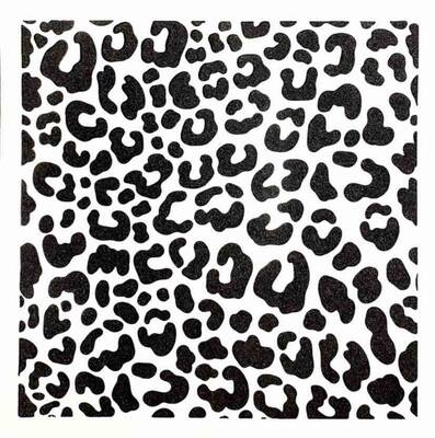 Stencil Leopard; 20*20 cms