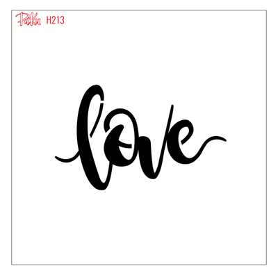Stencil Love Calligraphy; 15*15 cm