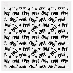 Paku Malzeme - Stencil Love Confetti; 15*15 cm