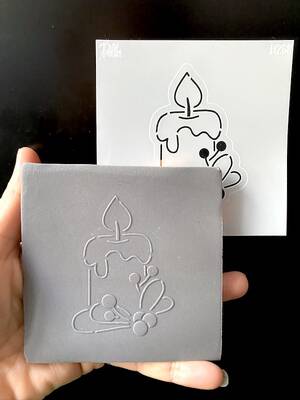 Stencil Merry Candle; 9*9 cm